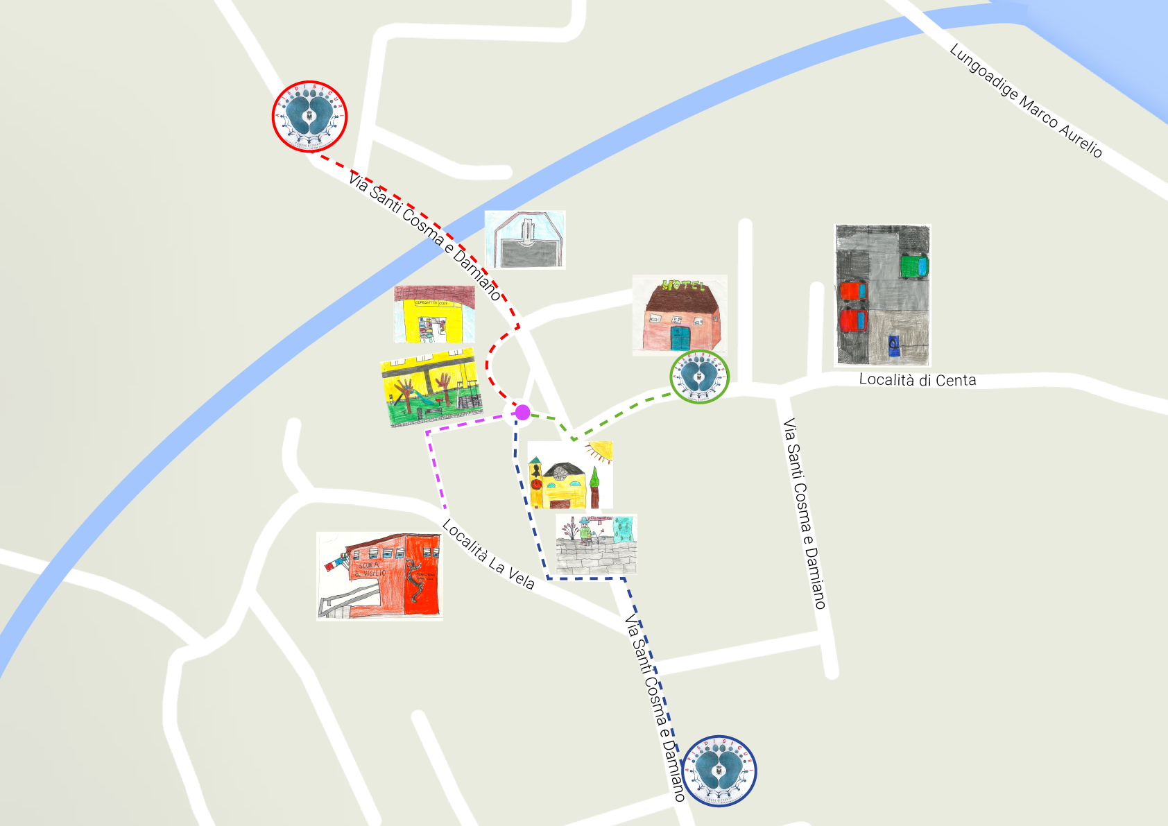 Mappa e linee pedibus (esempio)